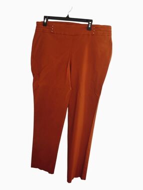 JM Collection Straight-Leg Pull-On Pants in Rust Orange